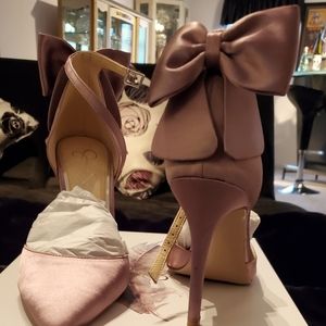 Jessica Simpson Polla mauve satin heels 8.5